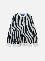 Aelfric Eden Zebra Pattern Oversized Sweater