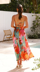 Rahima Maxi Dress - Orange Floral