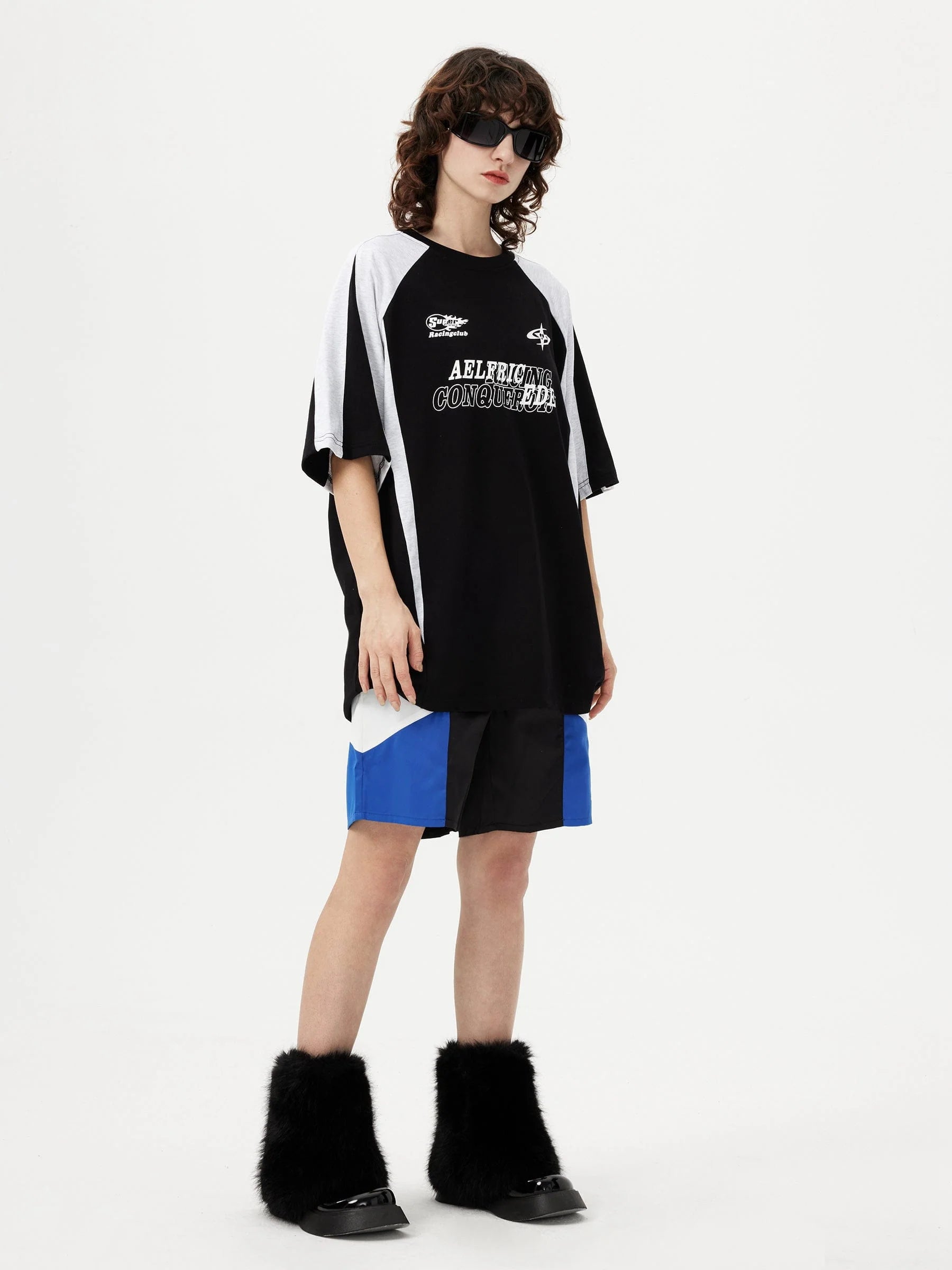 Aelfric Eden Color Blocking Racing Print Tee