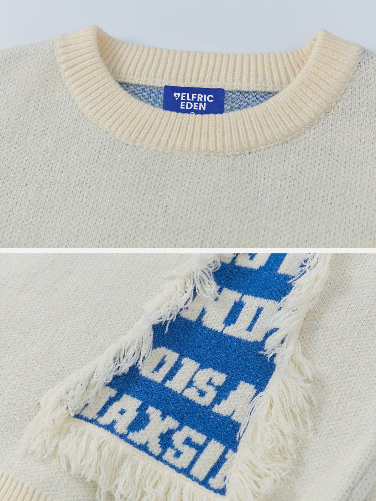 Aelfric Eden Fringe Letter Jacquard Sweater