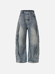 Aelfric Eden Deconstruction Patchwork Washed Barrel Jeans