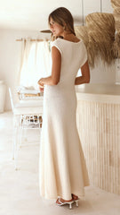 Tanaya Knit Off Shoulder Maxi Dress - Natural