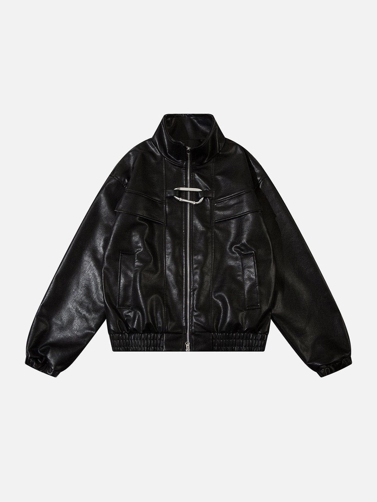 Aelfric Eden Metal Buckle Faux Leather Jacket