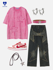 Aelfric Eden Applique Embroidery Star Washed Tee