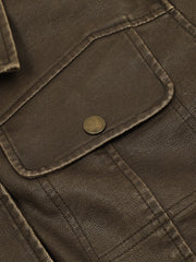 Aelfric Eden Basic Pocket Faux Leather Jacket