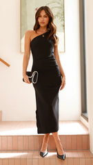 Alaina Midi Dress - Black