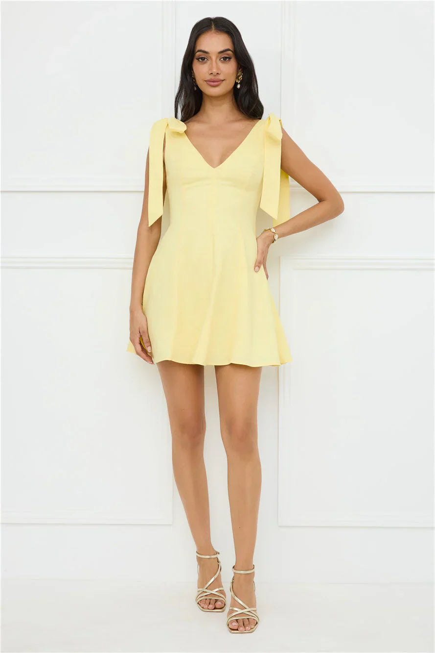 Pretty In Power Mini Dress Yellow