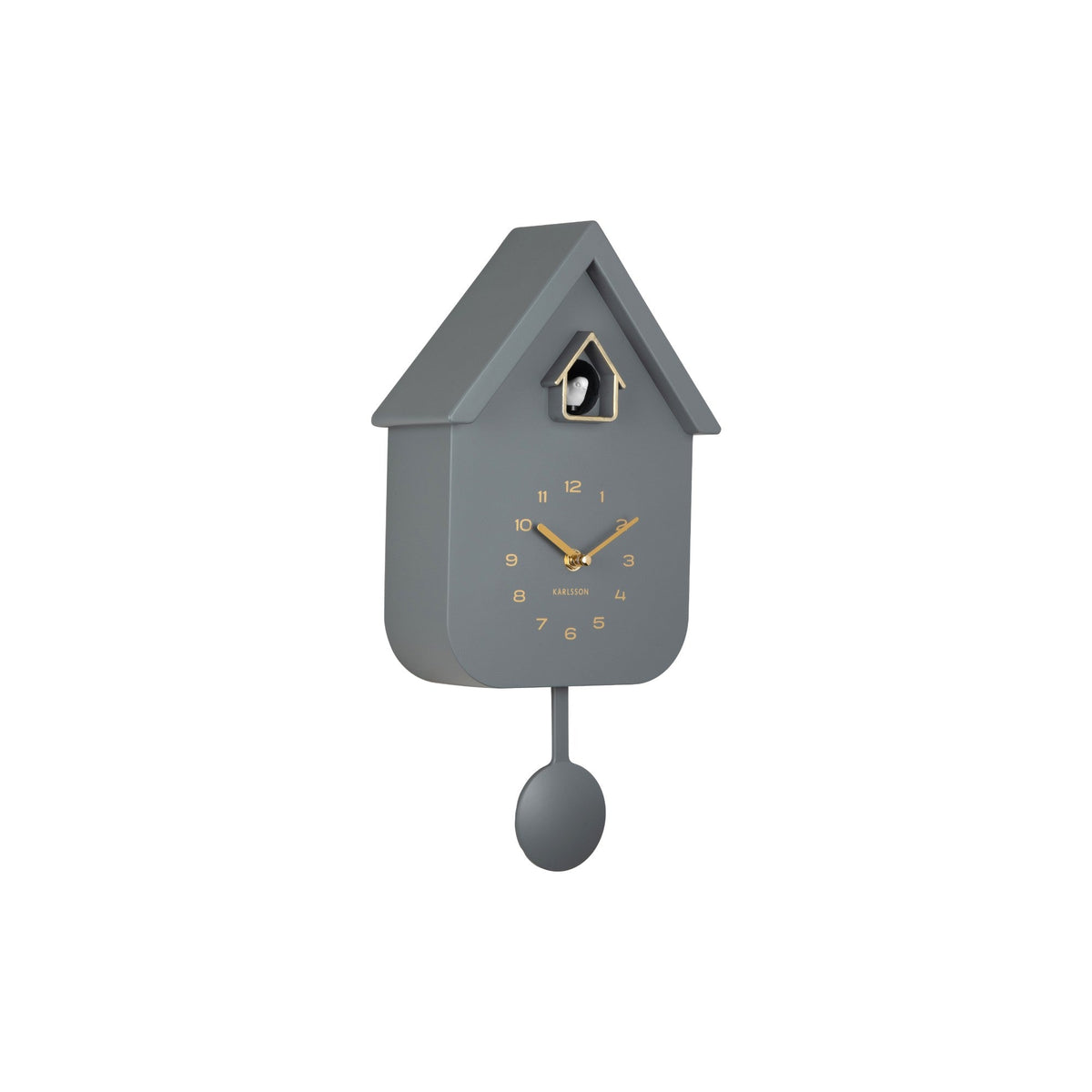 Karlsson wandklok Solo Color Cuckoo - grijs - 8.5x21.5x41cm