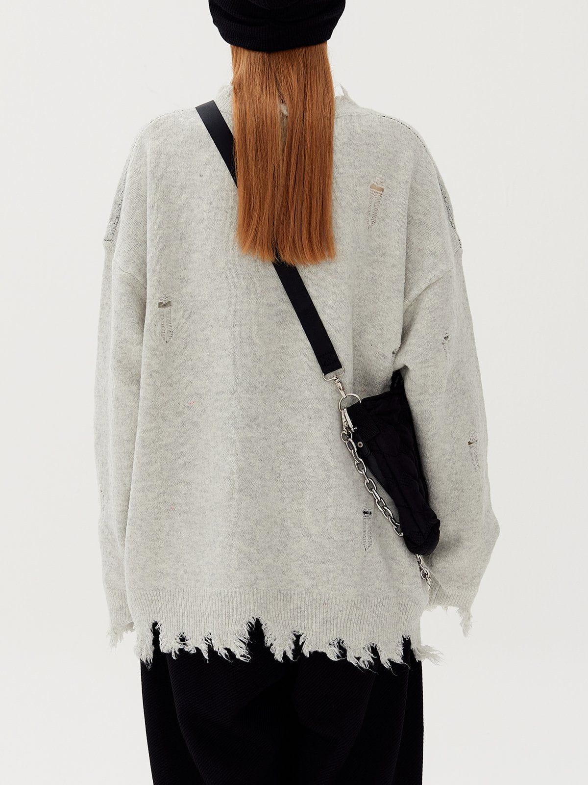 Aelfric Eden Letters Ripped Hole Sweater