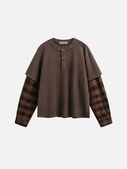 Aelfric Eden Plaid Two Layer Washed Long Sleeve Tee