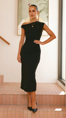 Lilah Midi Dress - Black