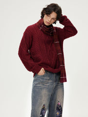 Aelfric Eden Retro 90s Burgundy Red Sweater