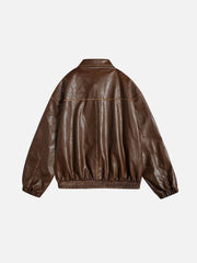 Aelfric Eden Line Patchwork Faux  Leather Jacket