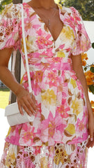 Solana Midi Dress - Pink Floral