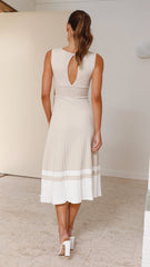 Jayde Knit Dress - Beige/White
