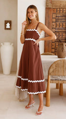 Ali Midi Dress - Chocolate