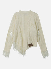 Distressed Fringe Sweater