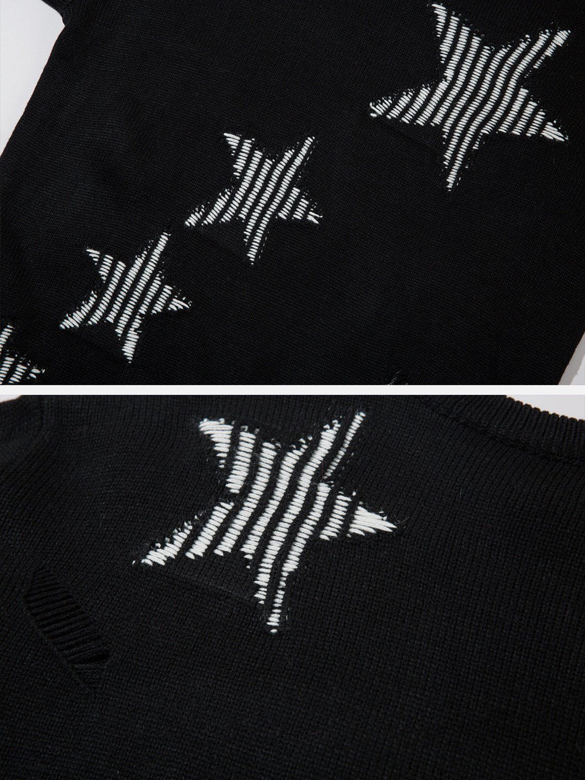 Aelfric Eden Distressed Cut Out Star Sweater