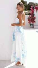 Lila Strapless Maxi Dress - Wildflower Blue