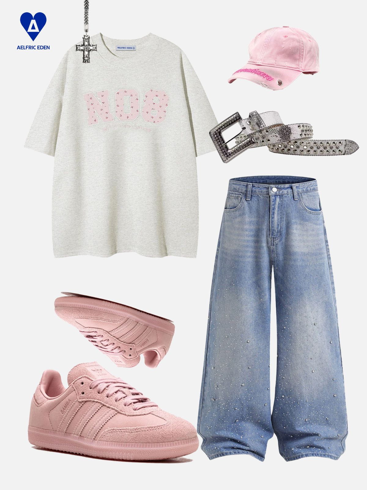 Aelfric Eden Flower Embroidery Number Tee