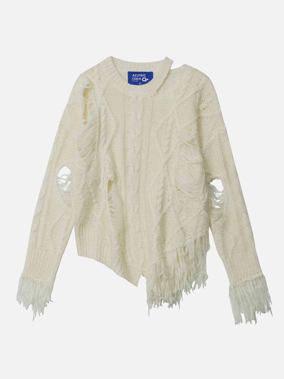 Distressed Fringe Sweater