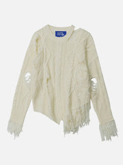 Distressed Fringe Sweater