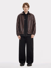 Aelfric Eden Embroidery Fold-Over Faux Leather Jacket