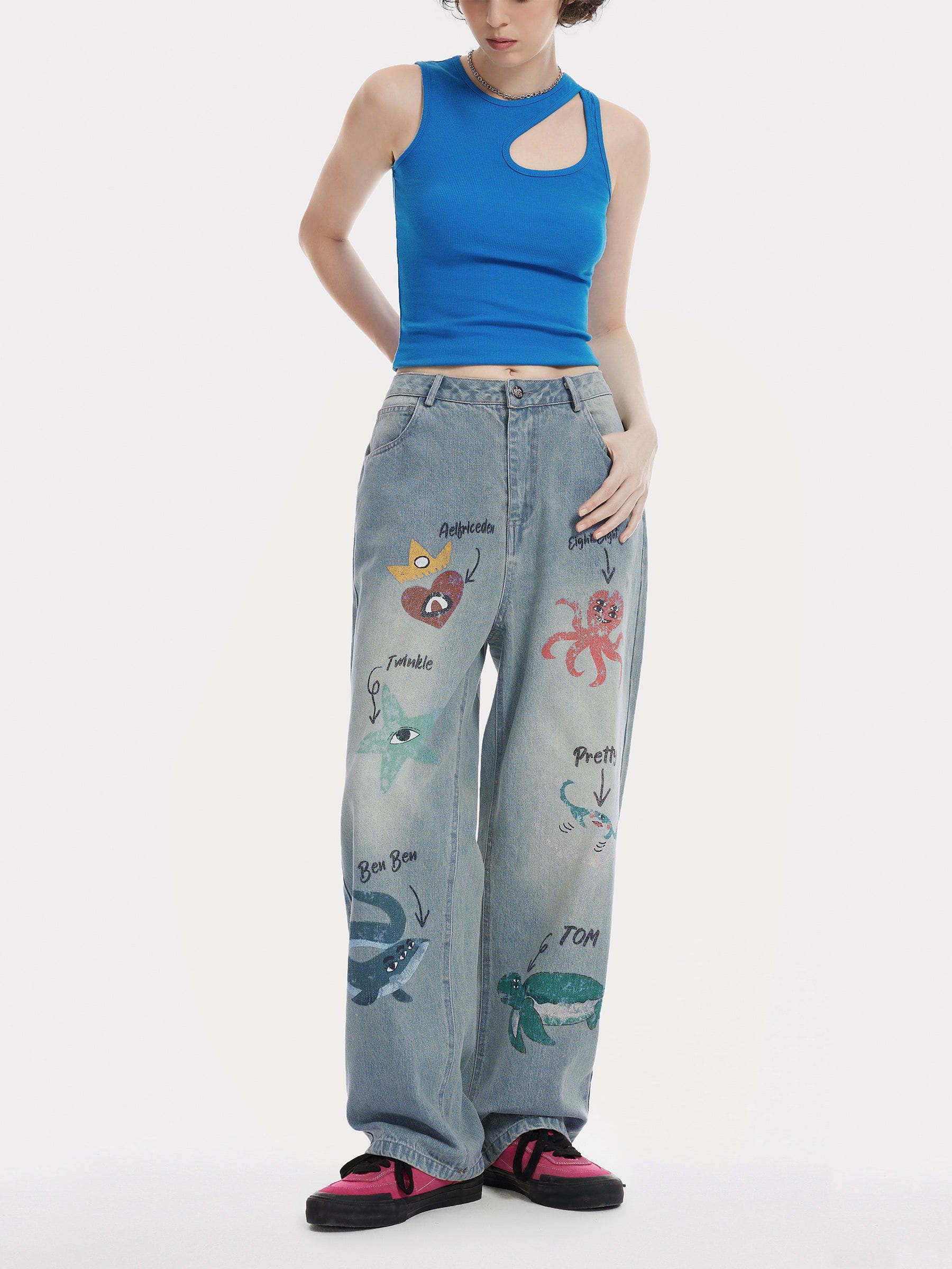 Aelfric Eden Sea Animal Print Jeans