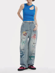 Aelfric Eden Sea Animal Print Jeans