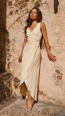 Pamela V Neck Maxi Dress - Yellow