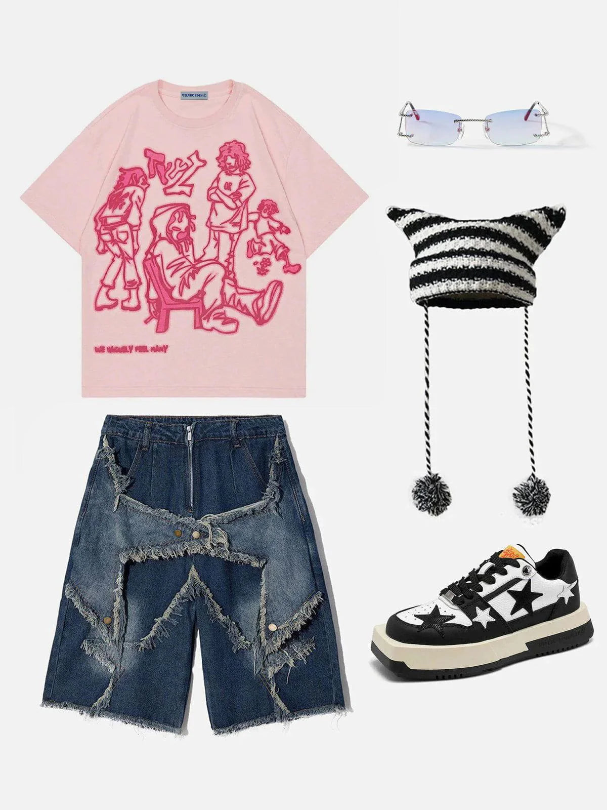Aelfric Eden Cartoon Line Character Print Tee