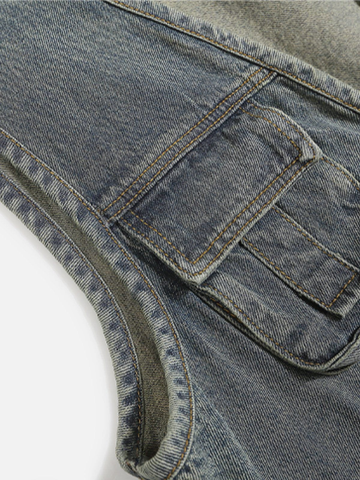 Aelfric Eden Zip Up Washed Denim Vest