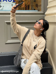 City of Love Button Detachable Sleeve Sweatshirt