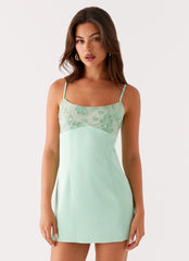 Zion Beaded Mini Dress - Sage