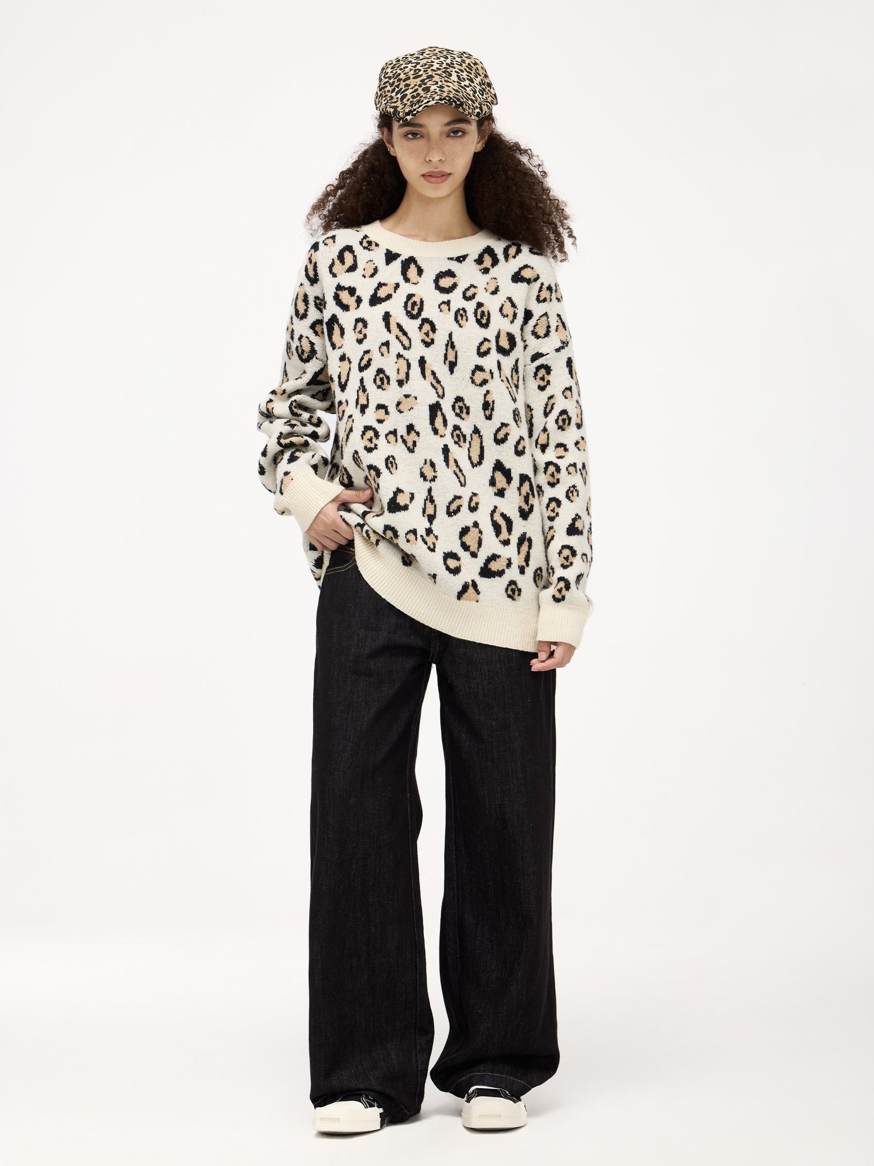 Aelfric Eden Apricot Leopard Print Sweater
