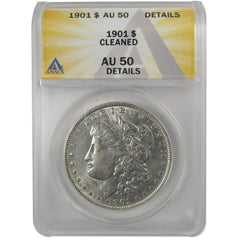 1901 Morgan Dollar AU 50 Details ANACS Silver $1 Coin SKU:I20402 - Morgan coin - Morgan silver dollar - Morgan silver dollar for sale - Profile Coins &amp; Collectibles
