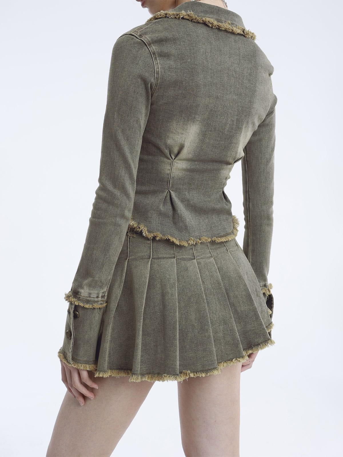 Aelfric Eden Fringe Double Zip Up Denim Jacket
