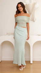 Daena Off Shoulder Maxi Dress - Sage