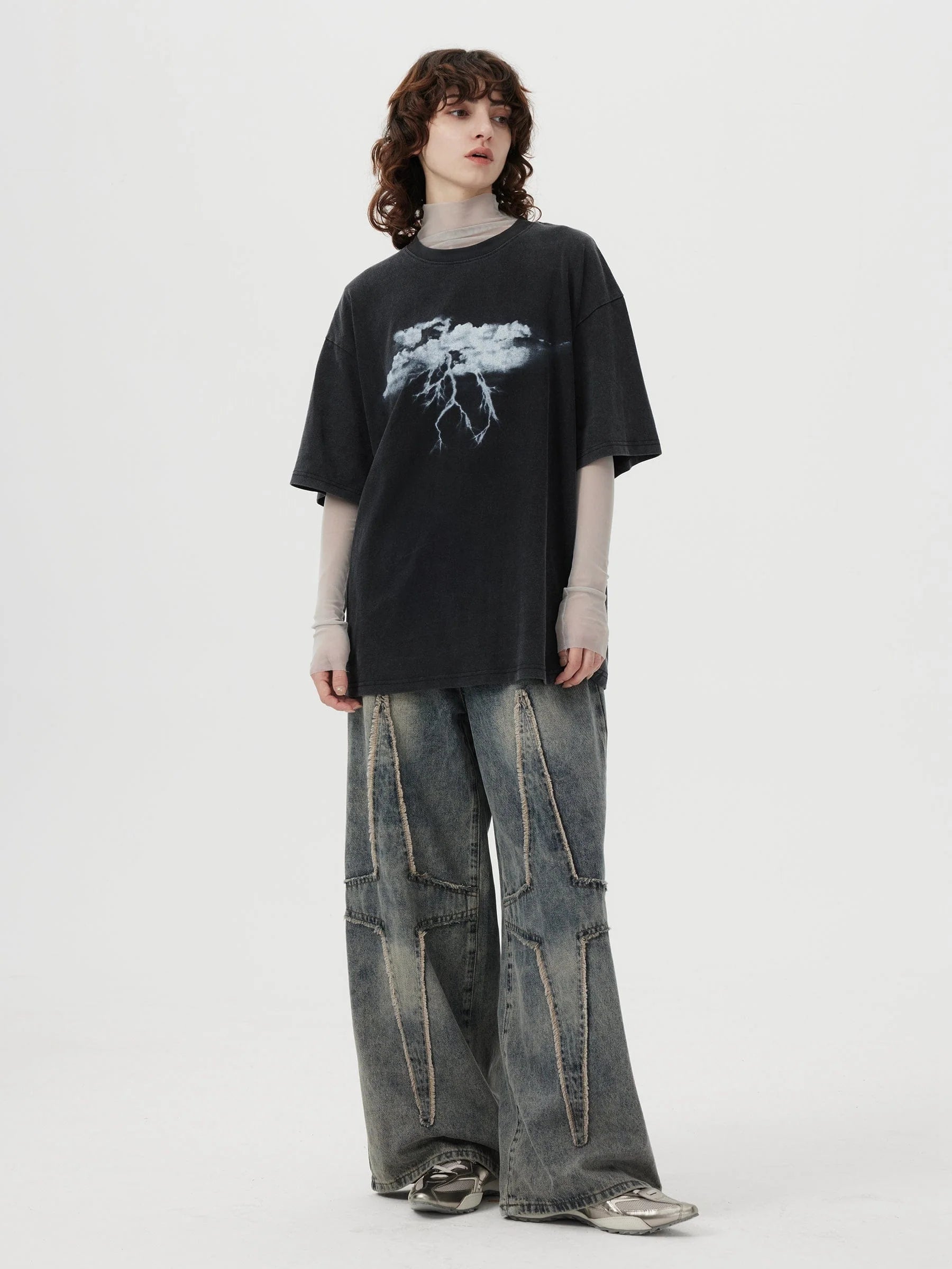 Aelfric Eden Lightning Print Washed Tee