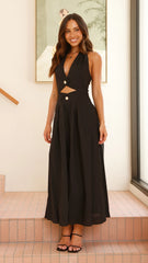 Wesley Halter Neck Maxi Dress - Black