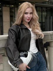 Aelfric Eden Washed Faux Leather Jacket