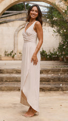Pamela V Neck Maxi Dress - Ivory