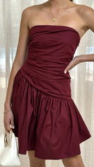 Selena Mini Dress - Burgundy