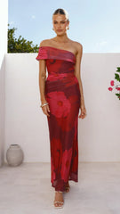 Jelani Maxi Dress - Red Floral