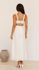 Jenny Side Cut Midi Dress - Cream