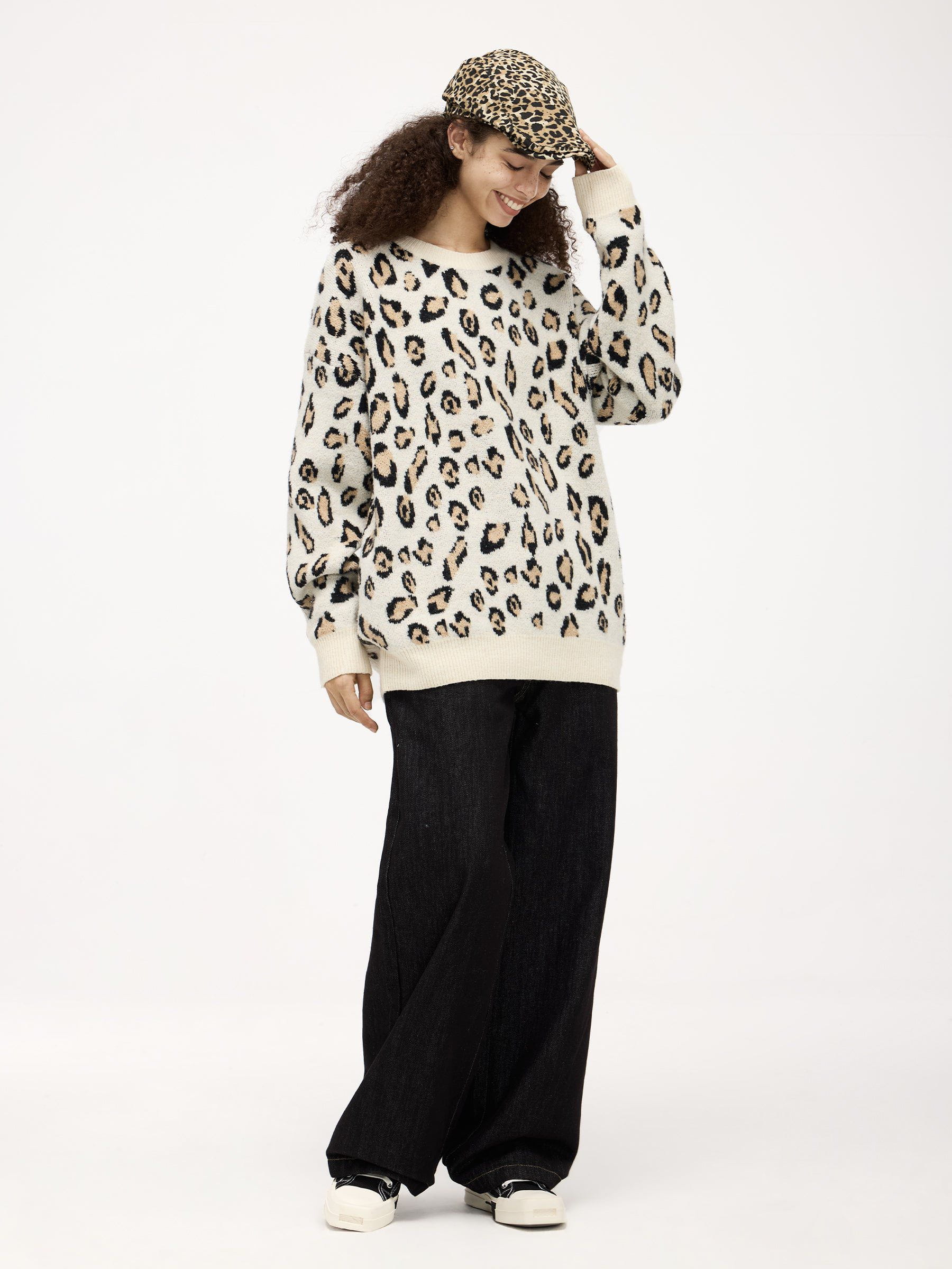 Aelfric Eden Apricot Leopard Print Sweater