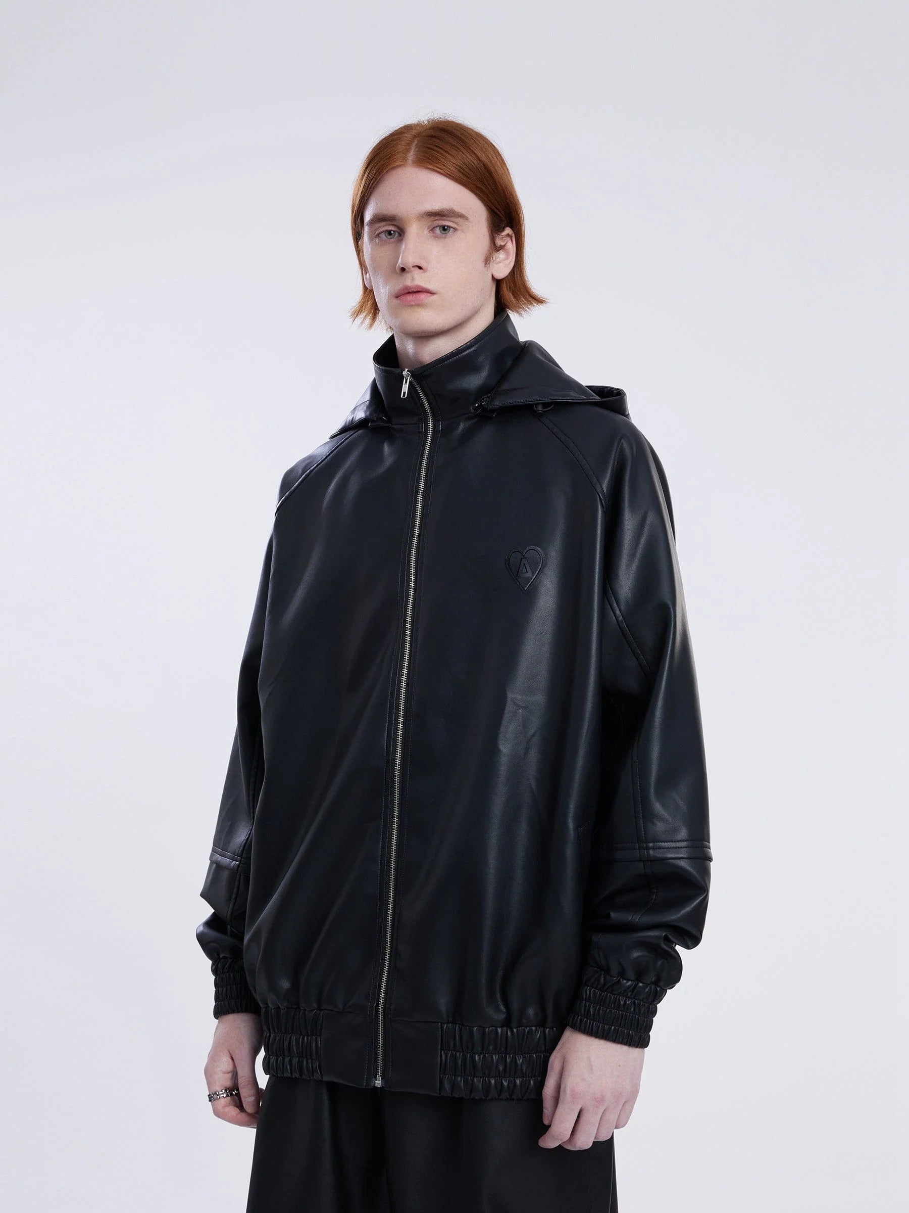 City Of Love Hooded Faux Leather Jacket