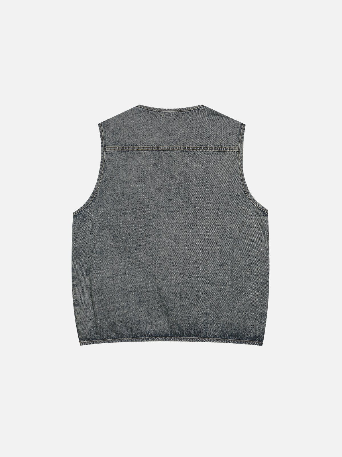 Aelfric Eden Zip Up Washed Denim Vest