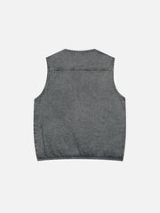 Aelfric Eden Zip Up Washed Denim Vest