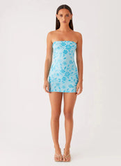 Moorey Beaded Mini Dress - Blue